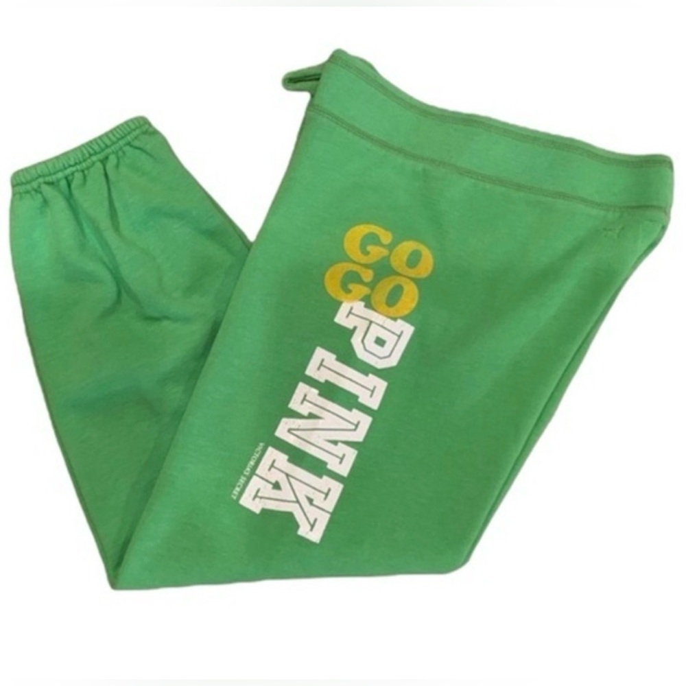 Victoria's Secret Low Rise University of PINK Bright Green Joggers - Vintage Y2K